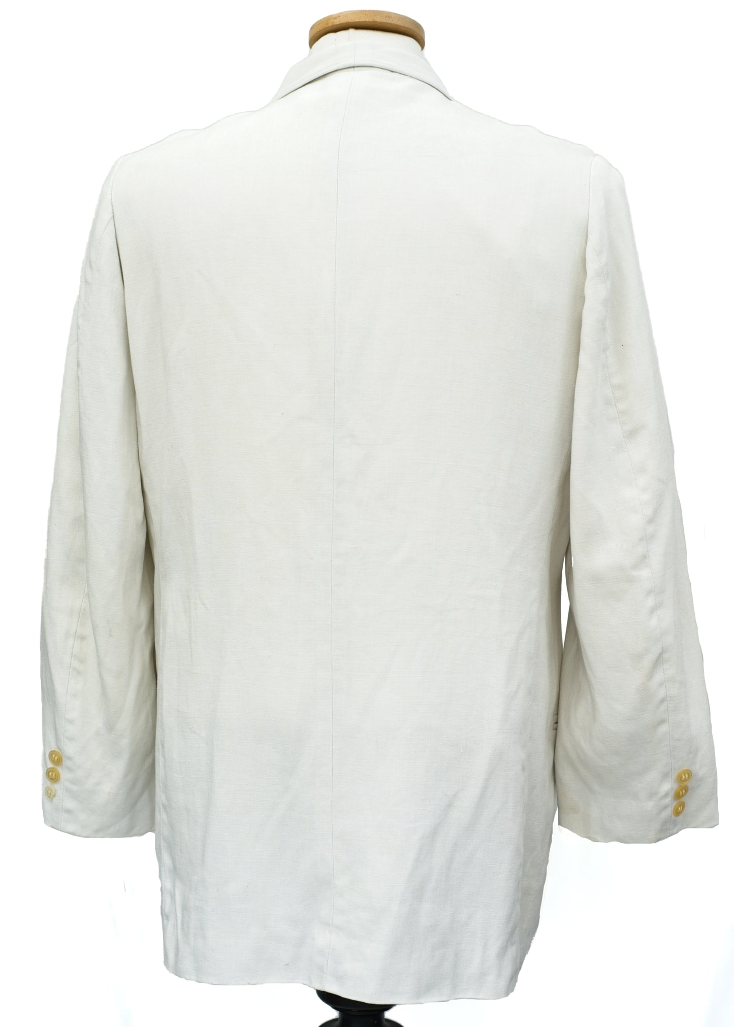 1940s Vintage White Linen Shawl Collar Tuxedo Dinner Jacket • 38R Chest