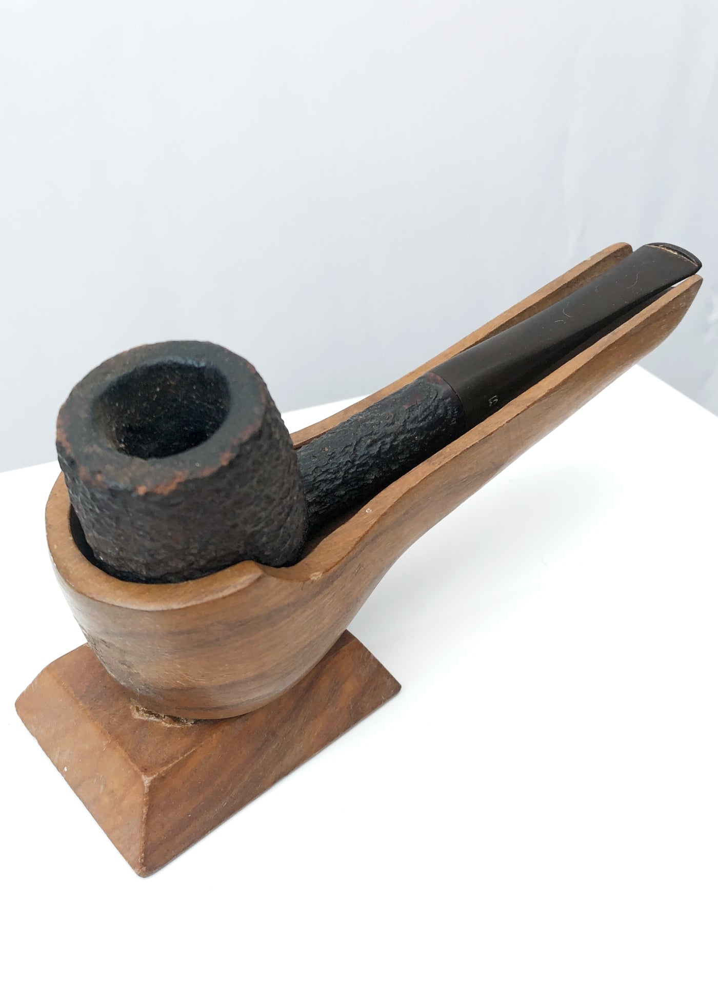 Vintage 50s Wooden Pipe Stand • Man Cave Accessory