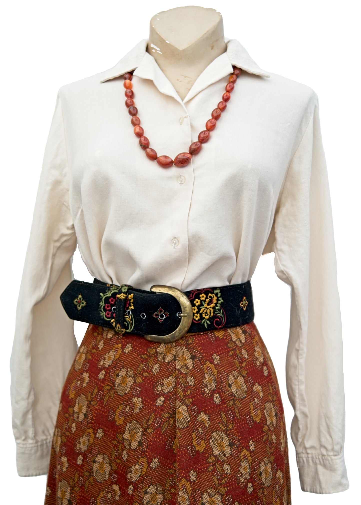 vintage cream wool blouse