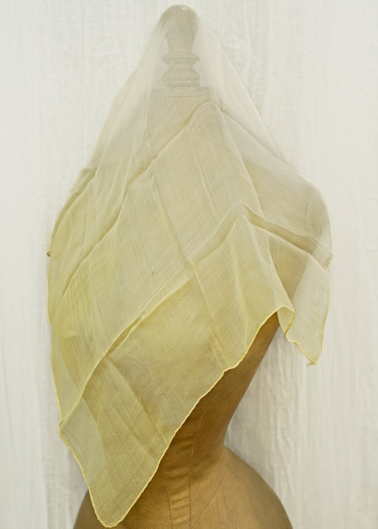 Ombre Primrose Yellow and White Square Silk Scarf