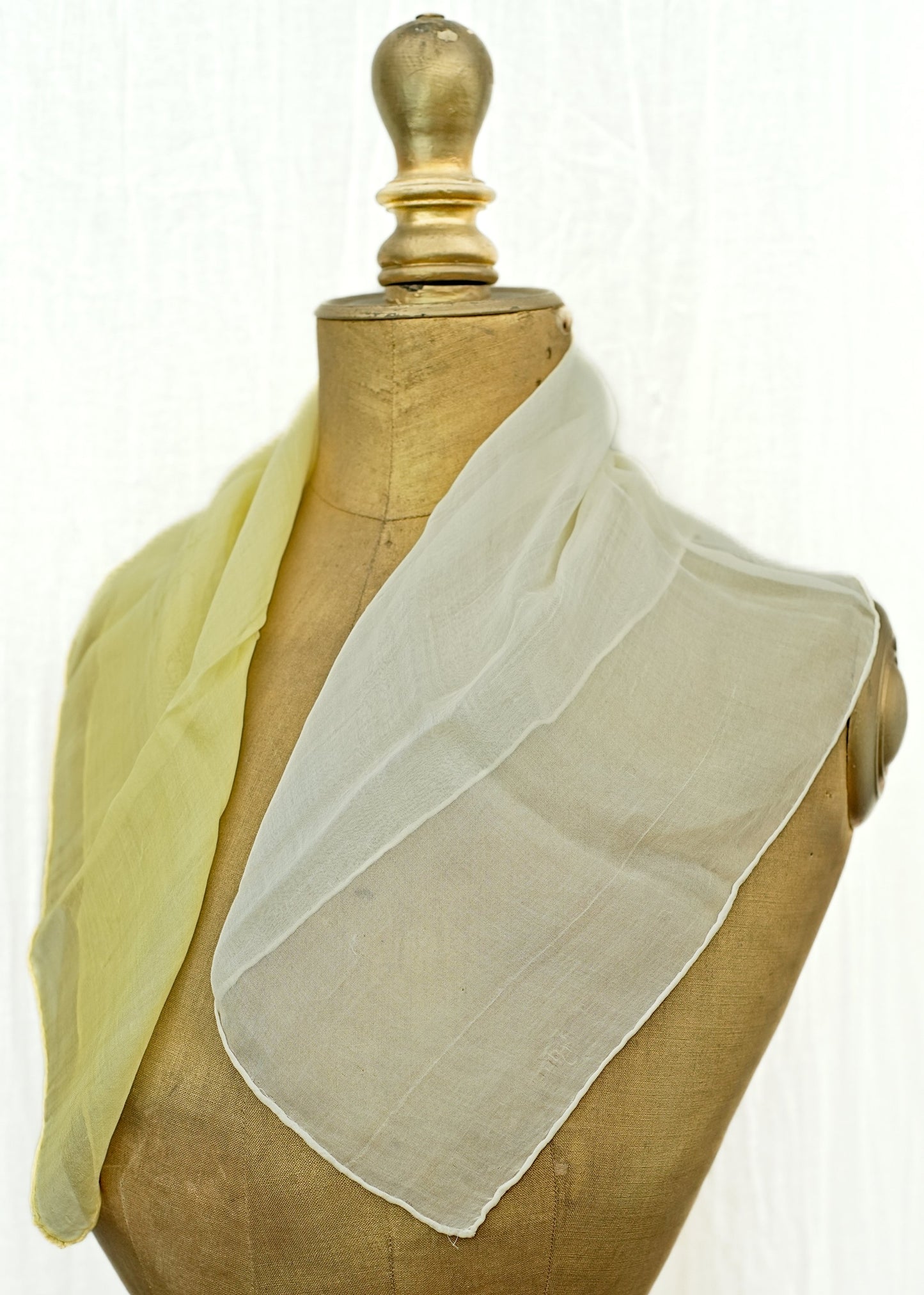Ombre Primrose Yellow and White Square Silk Scarf