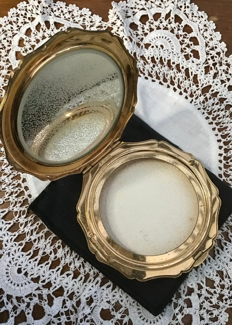 Blue and Silver Enamel Vintage Stratton Powder Compact