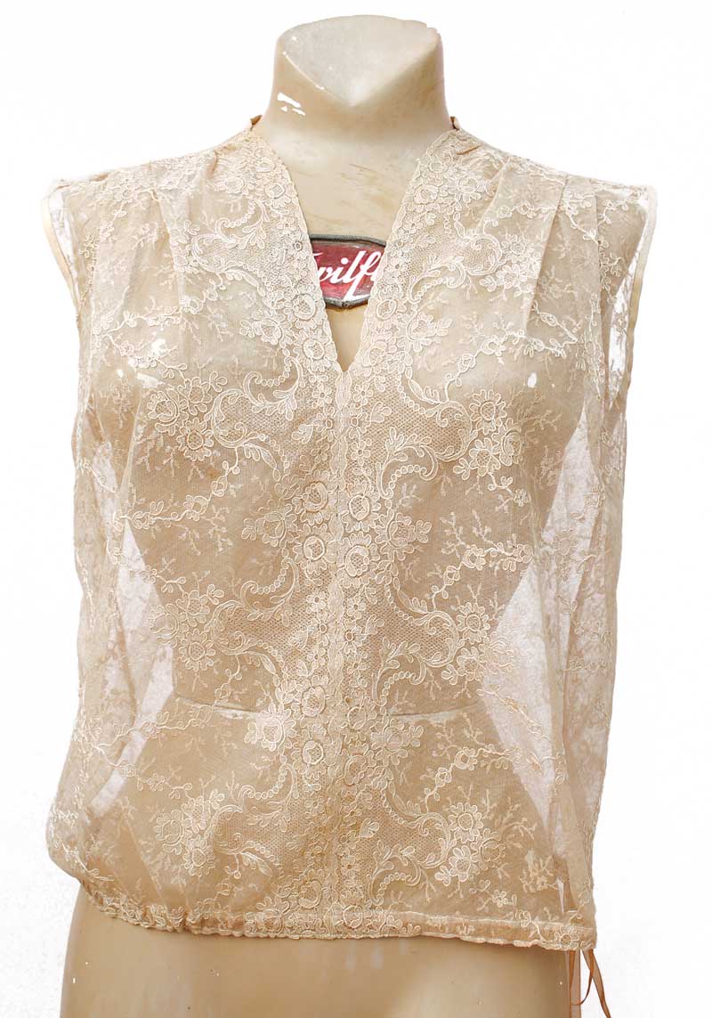 1930s Vintage Net Tea-Lace Camisole Top • Chantilly Lace