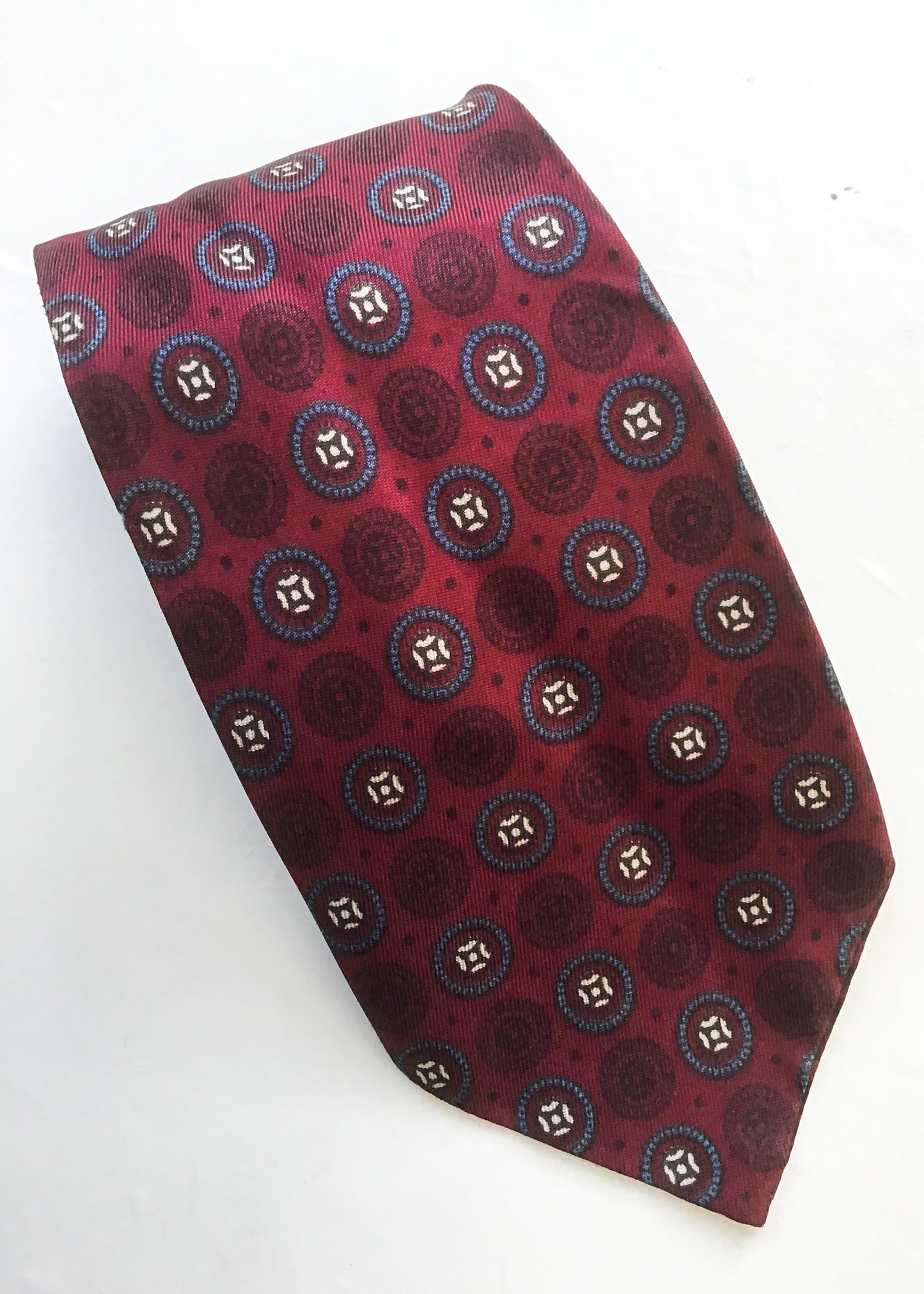 Vintage 60s Burgundy & Blue Neck Tie