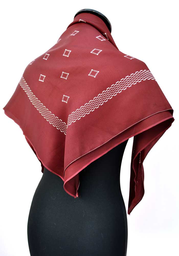 deep red vintage shawl scarf