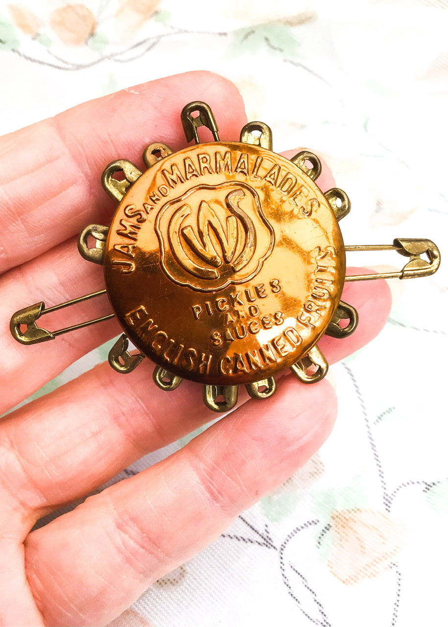 Collectible Antique Advertising Pin Holder for Canned Goods