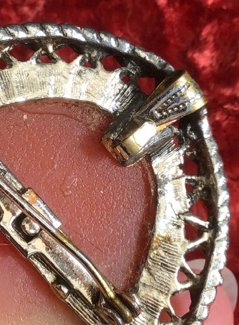 Vintage Celluloid Cameo Brooch Pendant