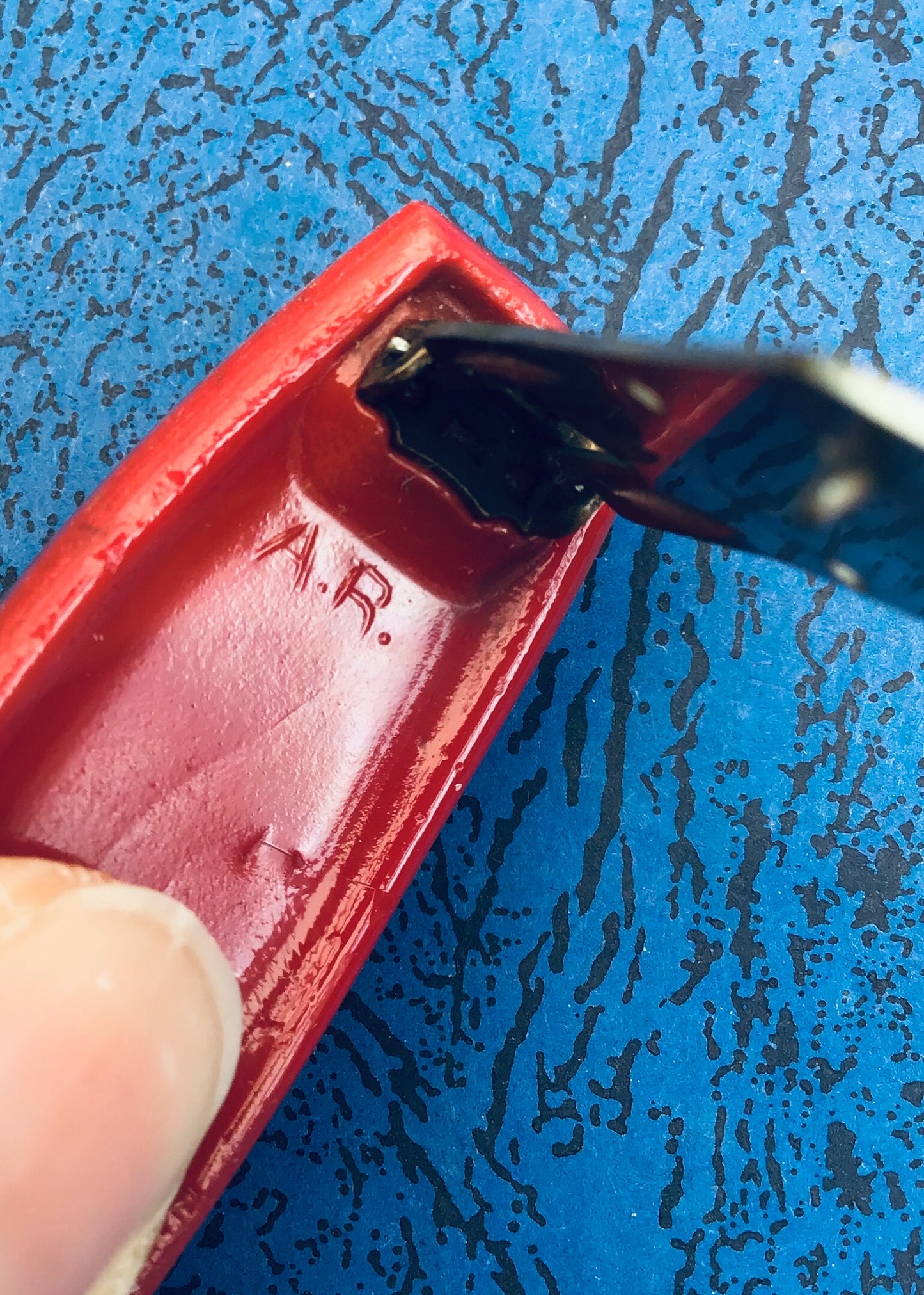 Deco Vintage Red Glass Dress Clip by A.R.