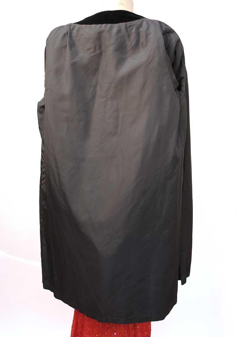 1950s Black Velvet Opera Duster Coat • Swing Coat