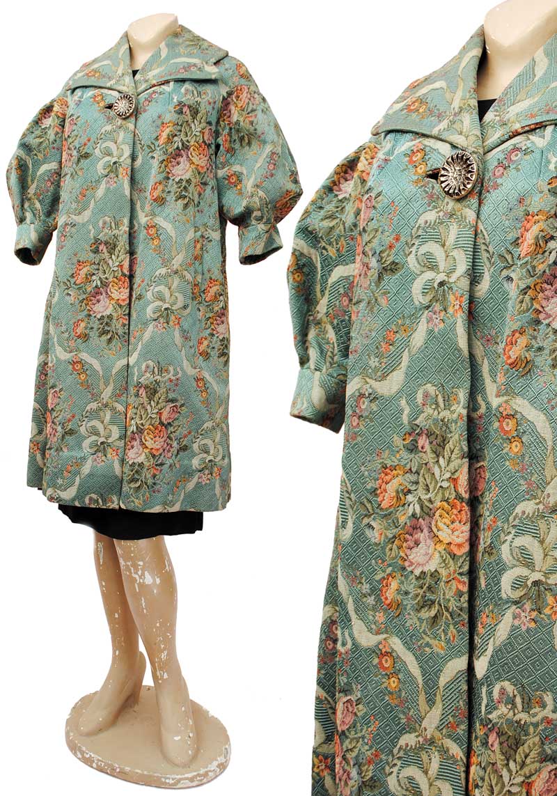 NWT Something store Navy Floral Tapestry Coat S