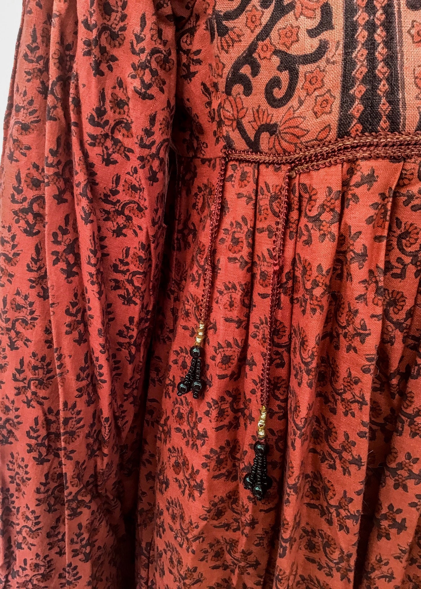 1970s Vintage Block Printed Ayesha Davar Dress