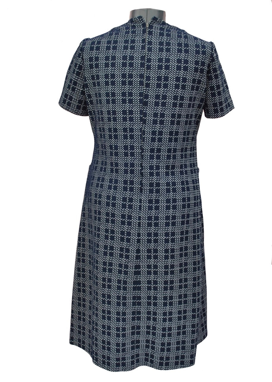 1960s Vintage Blue Plaid Crimpeline Dress Suit • Mother of the Bride