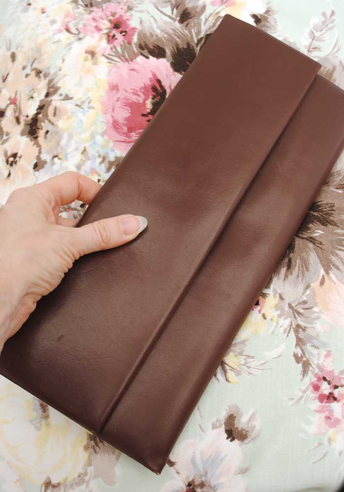 40s brown envelope clutch bag for evening gloves