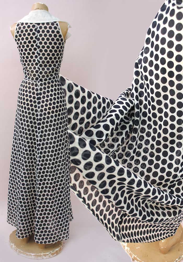 gauze cotton spotty polly peck maxi dress