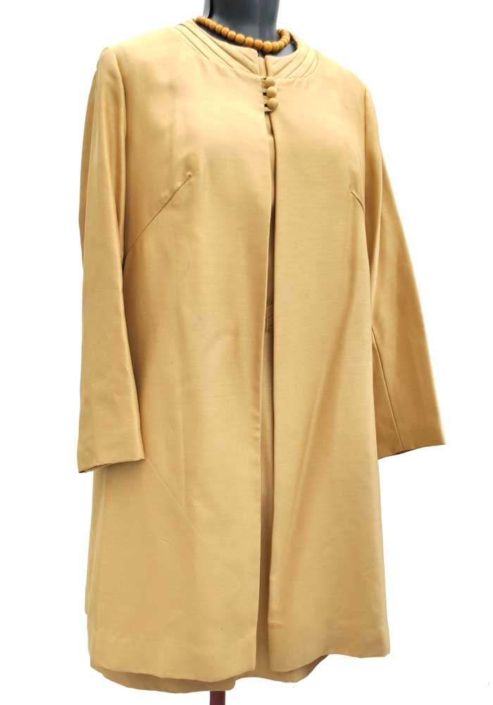 60s berketex gold mother of the bride dress suit