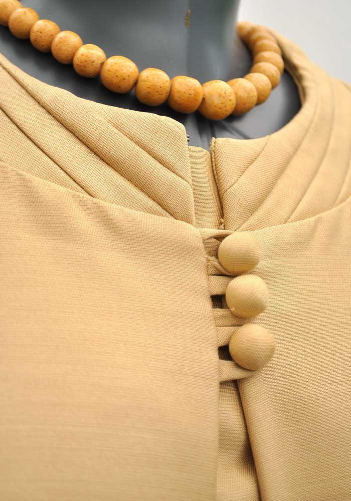 1960s Vintage Gold Silk Shift Dress Suit • Mother of the Bride • Berketex