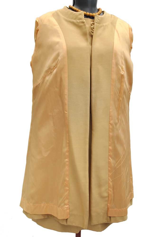 1960s Vintage Gold Silk Shift Dress Suit • Mother of the Bride • Berketex