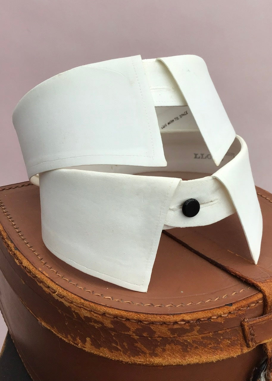 a pair of detachable stiff collar for mens period costume to fit 14.5” collar