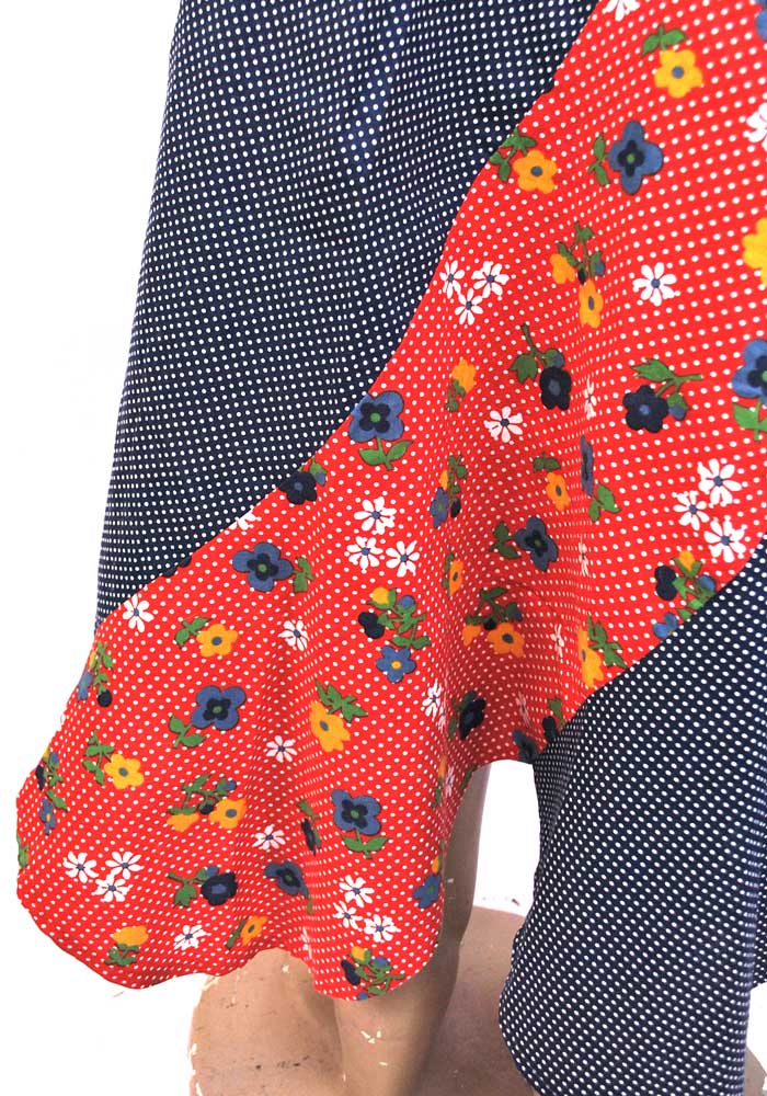 vintage ditsy red floral cotton skirt