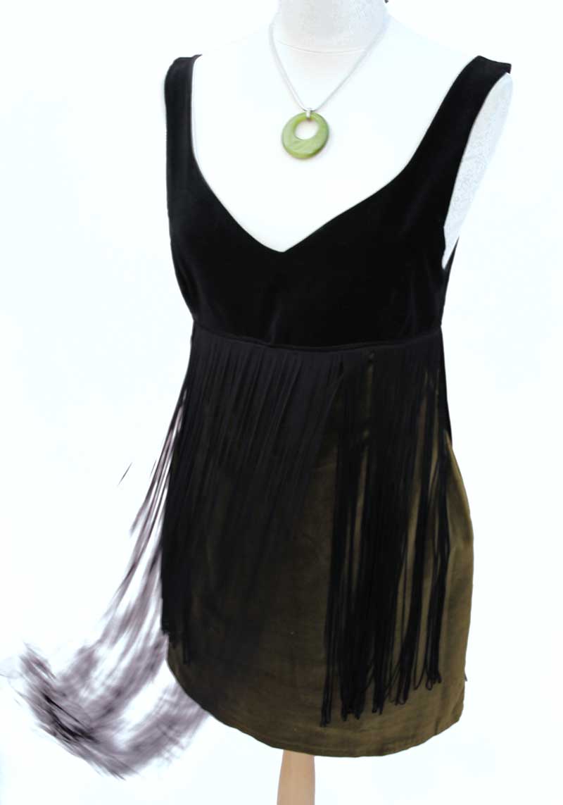 vintage fringed mini dress