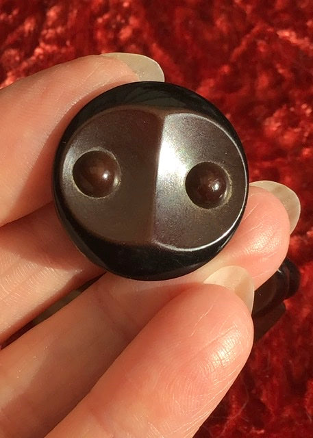 3 Sets of 3 1940s Vintage Brown Bakelite Buttons