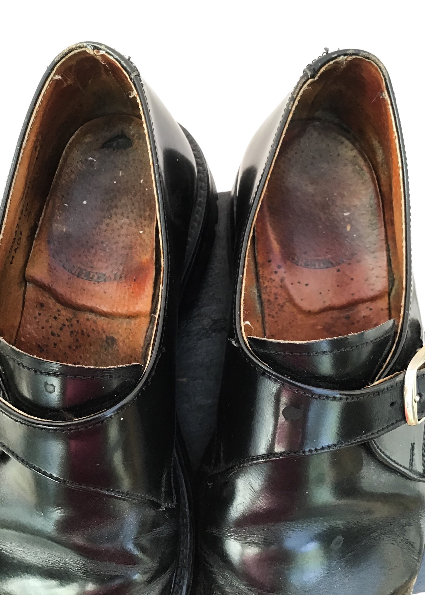 Men's Black Leather Buckle Monk Strap Shoes