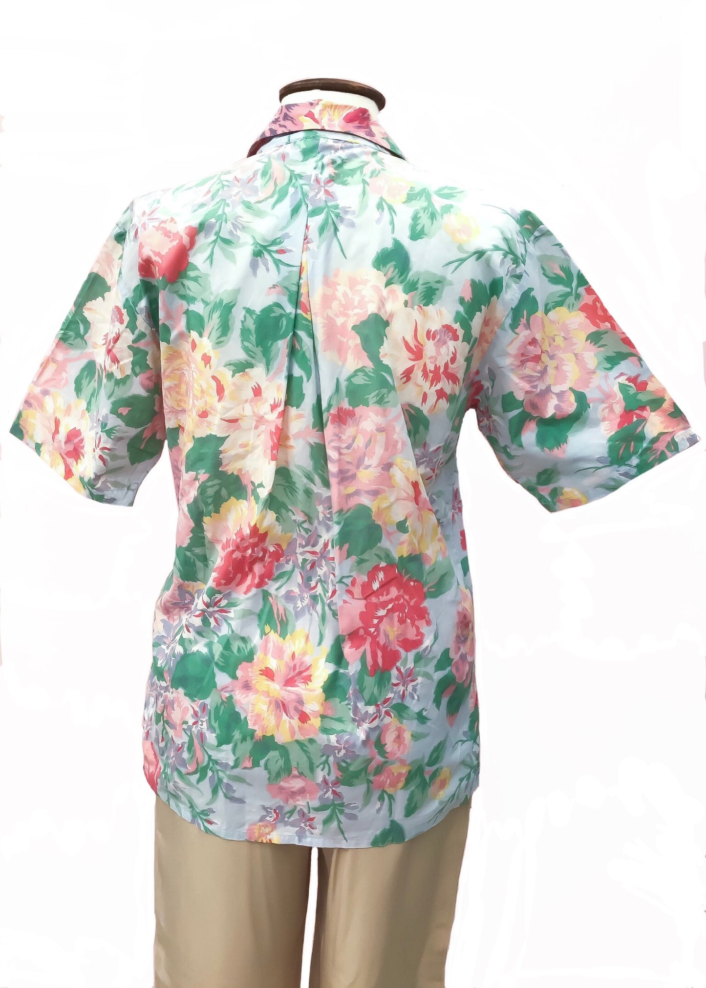 1980s Vintage Mulberry Liberty Cotton Floral Short Sleeve Blouse