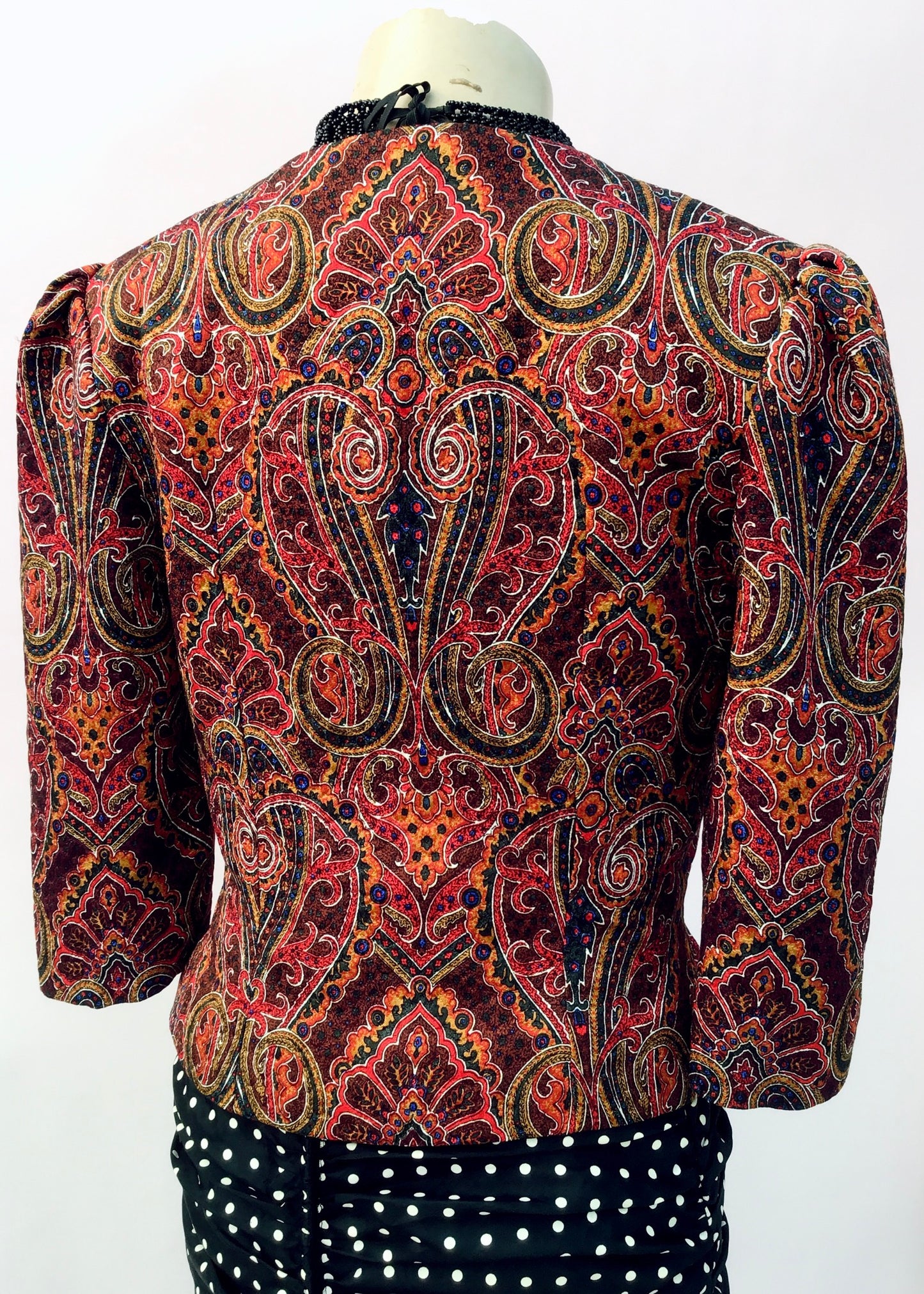 1980s Vintage Silk Paisley Cropped Jacket • Size 40B • Louisa Couture