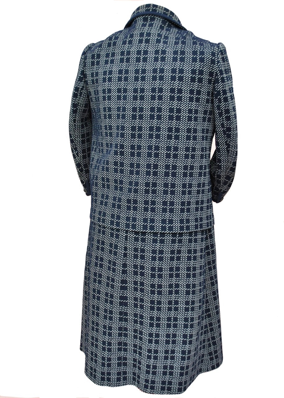1960s Vintage Blue Plaid Crimpeline Dress Suit • Mother of the Bride