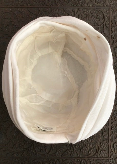 1960s Vintage White Turban Hat | Gina Davies for Edward Mann