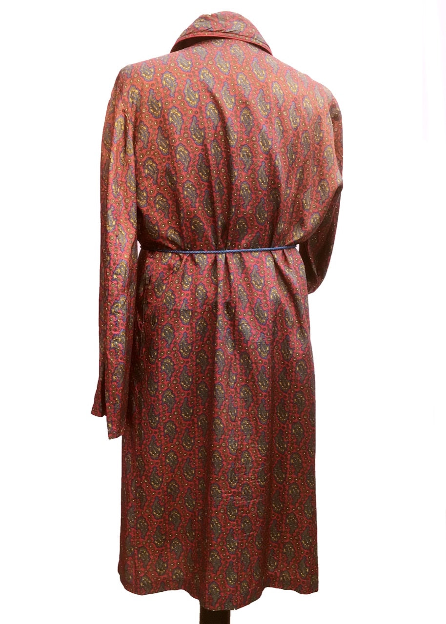 1960s Red Paisley Robe Dressing Gown