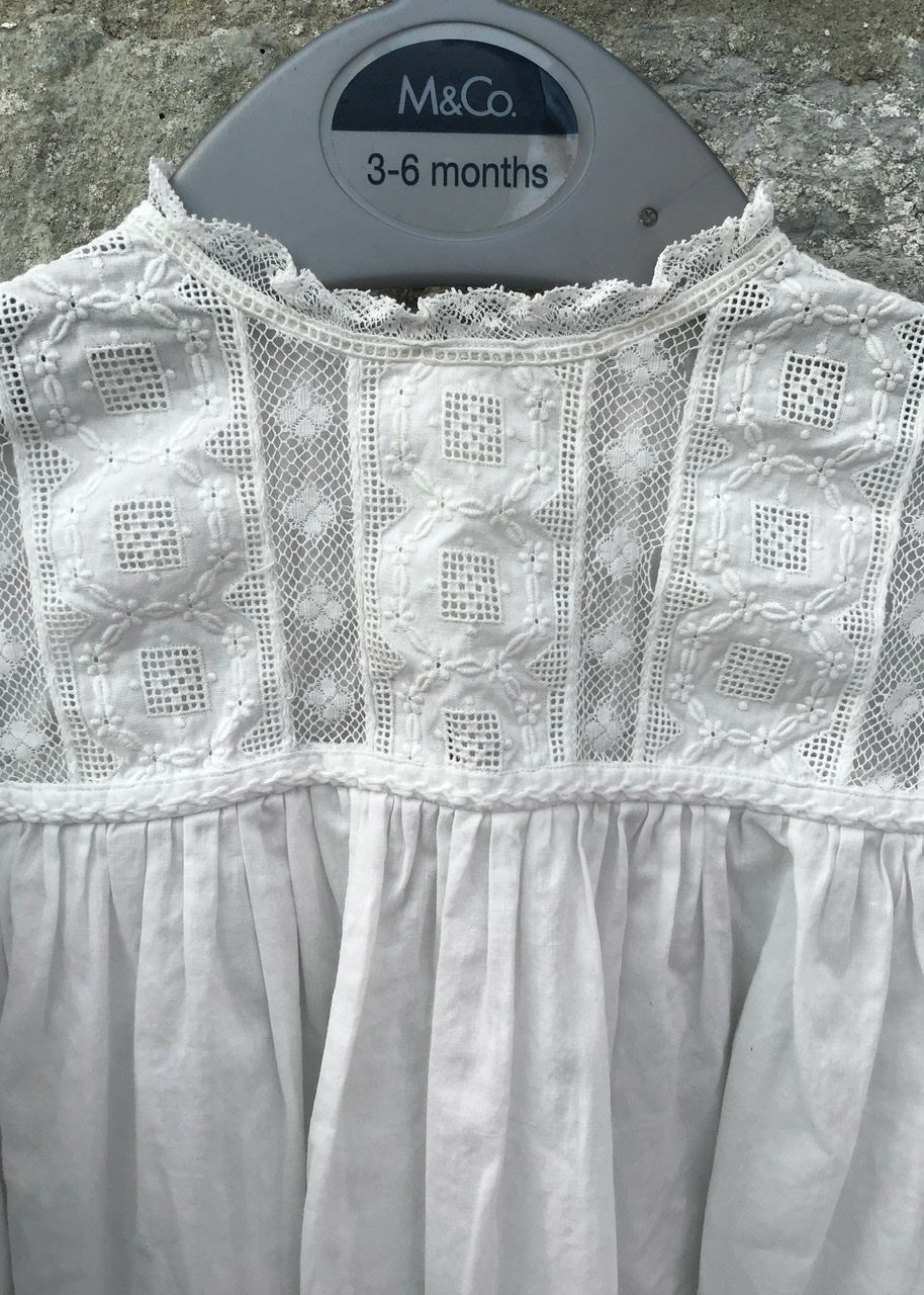 Vintage Baby Christening Gown with Embroidered Detail