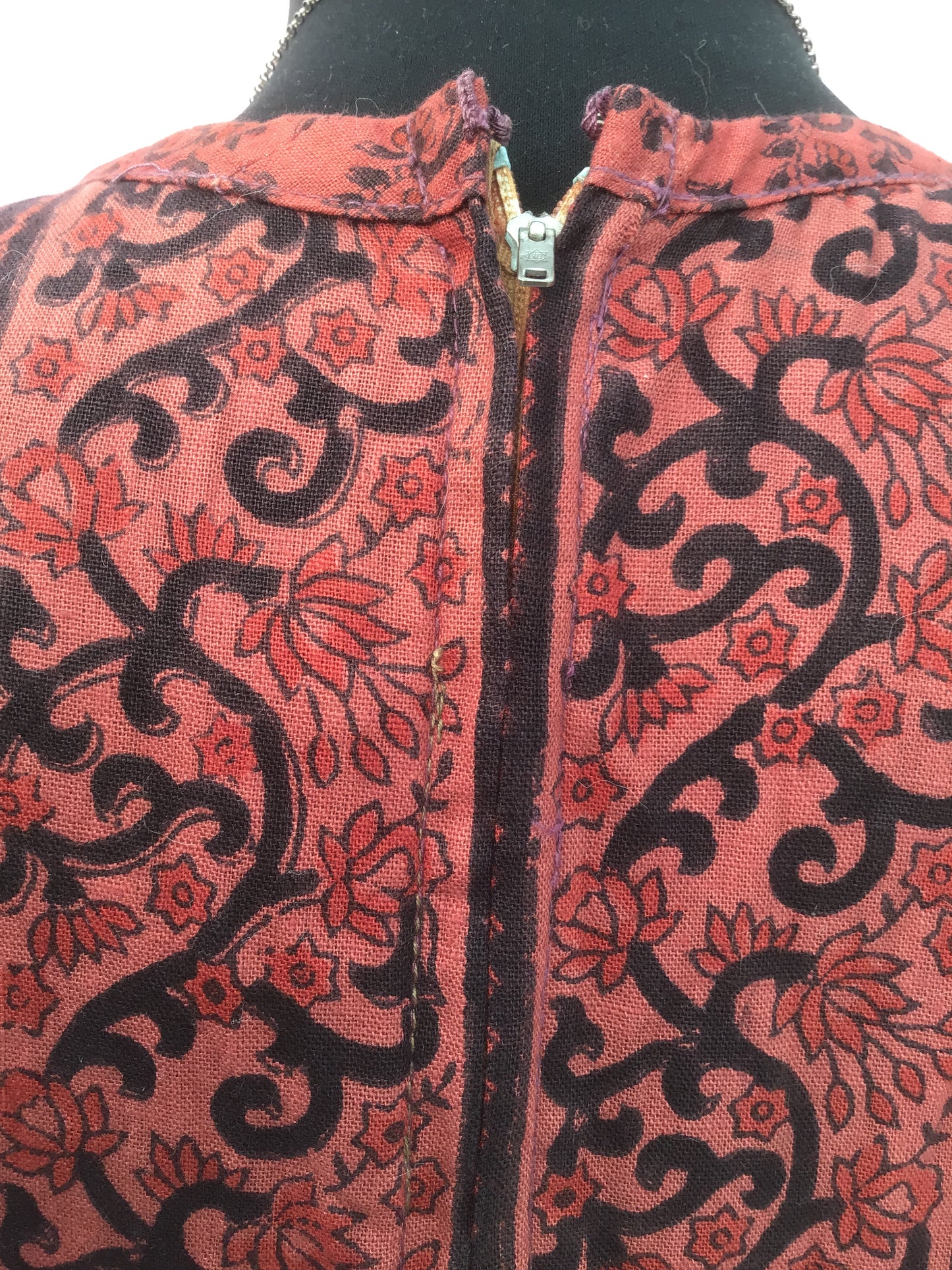 1970s Vintage Block Printed Ayesha Davar Dress