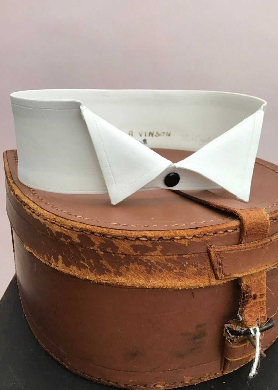 vintage wing tip victorian detachable starched collar size 16 1/2”