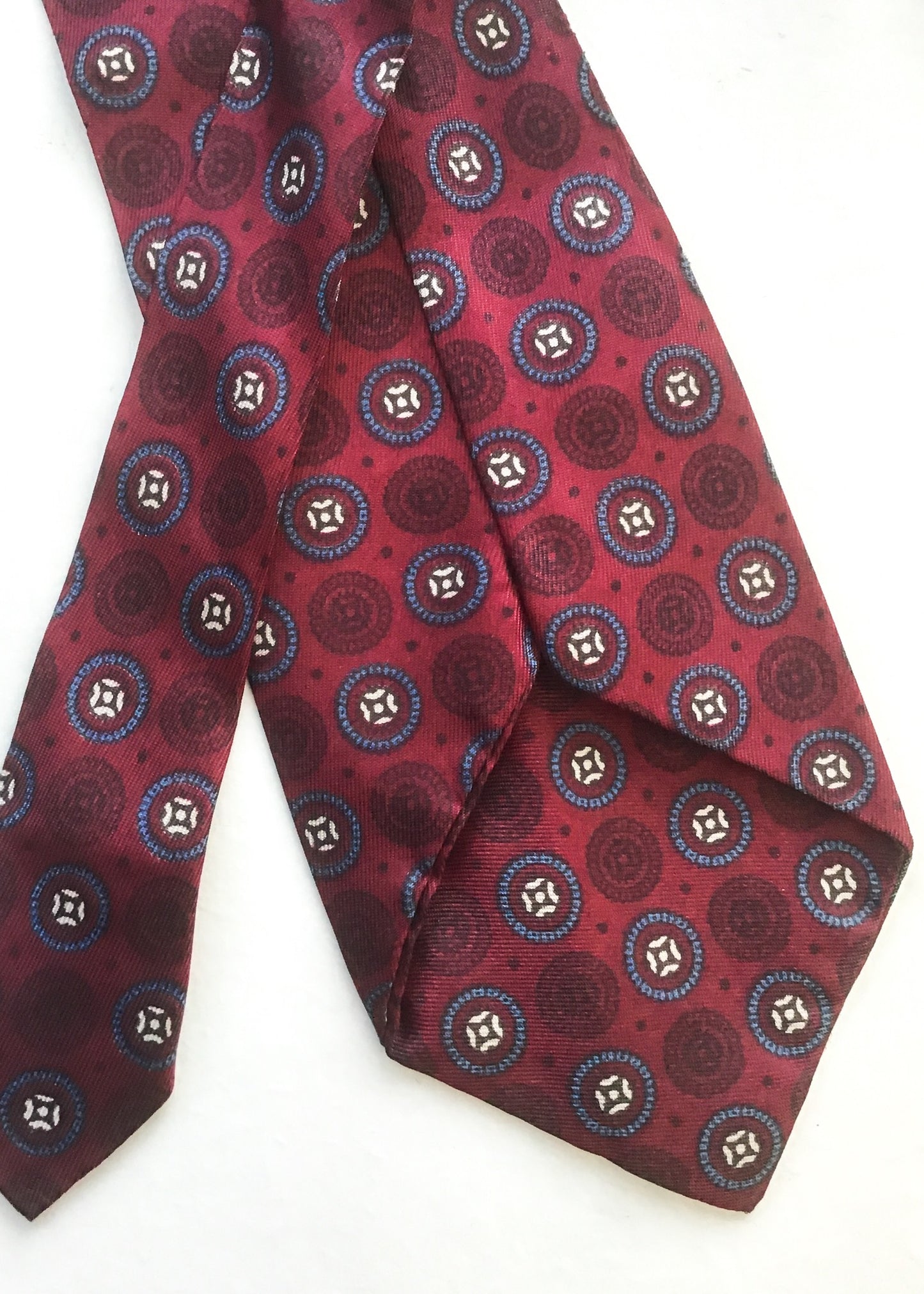 Vintage 60s Burgundy & Blue Neck Tie