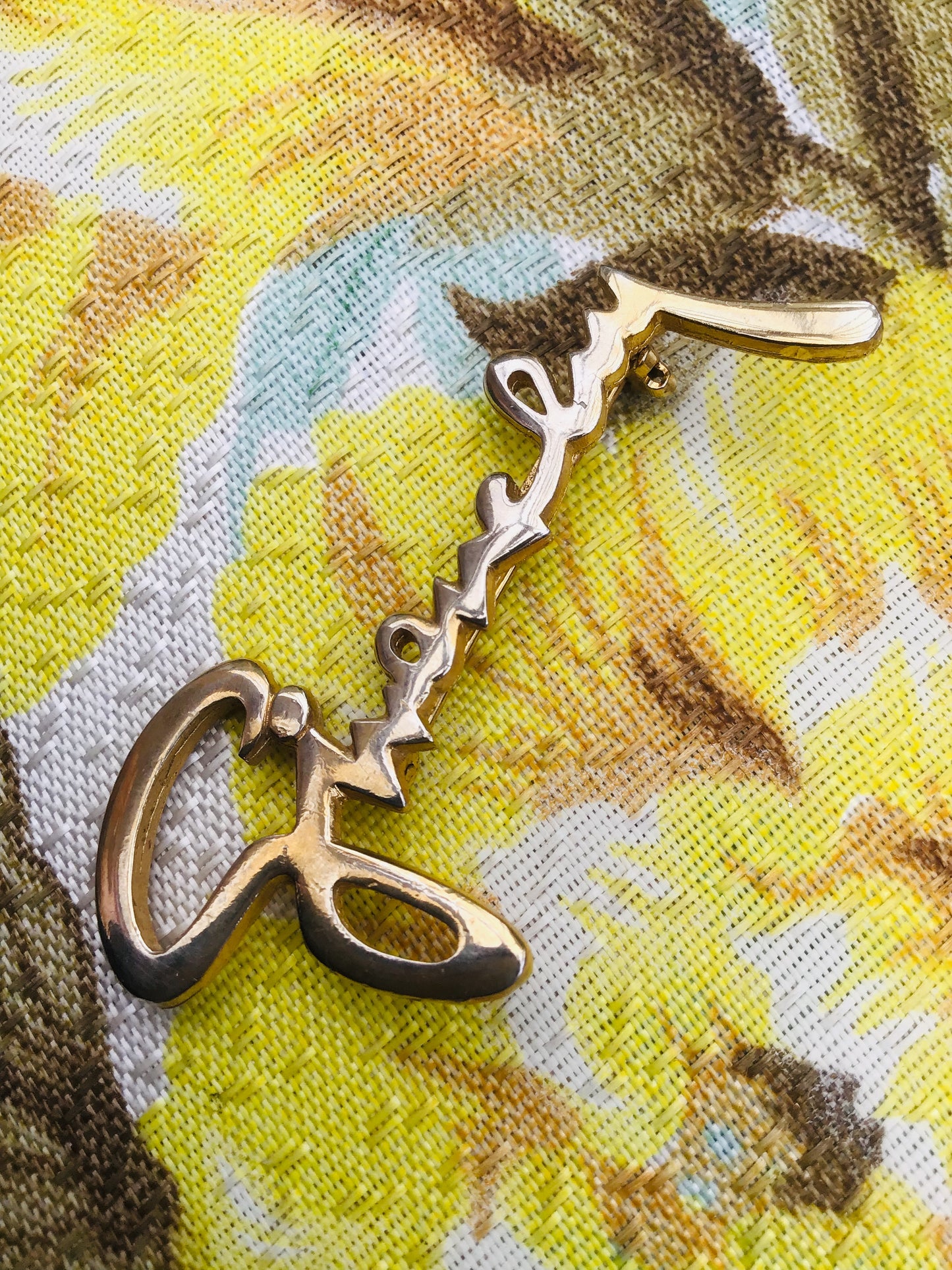 1980s Vintage Givenchy Monogram Brooch