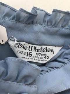 vintage elsie whitely dusky blue grey blouse, size 16 to fit 42 inch bust.