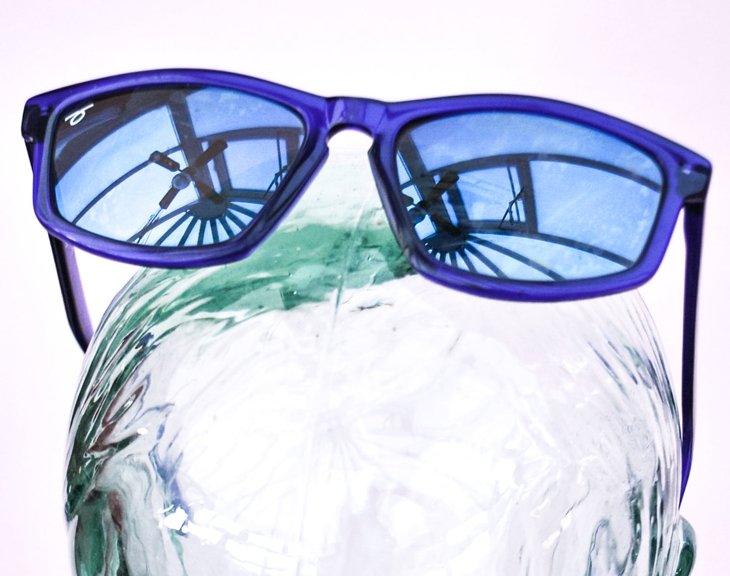 1990s Rare Killer Loop Wayfarer Mirrored Sunglasses in Violet Blue