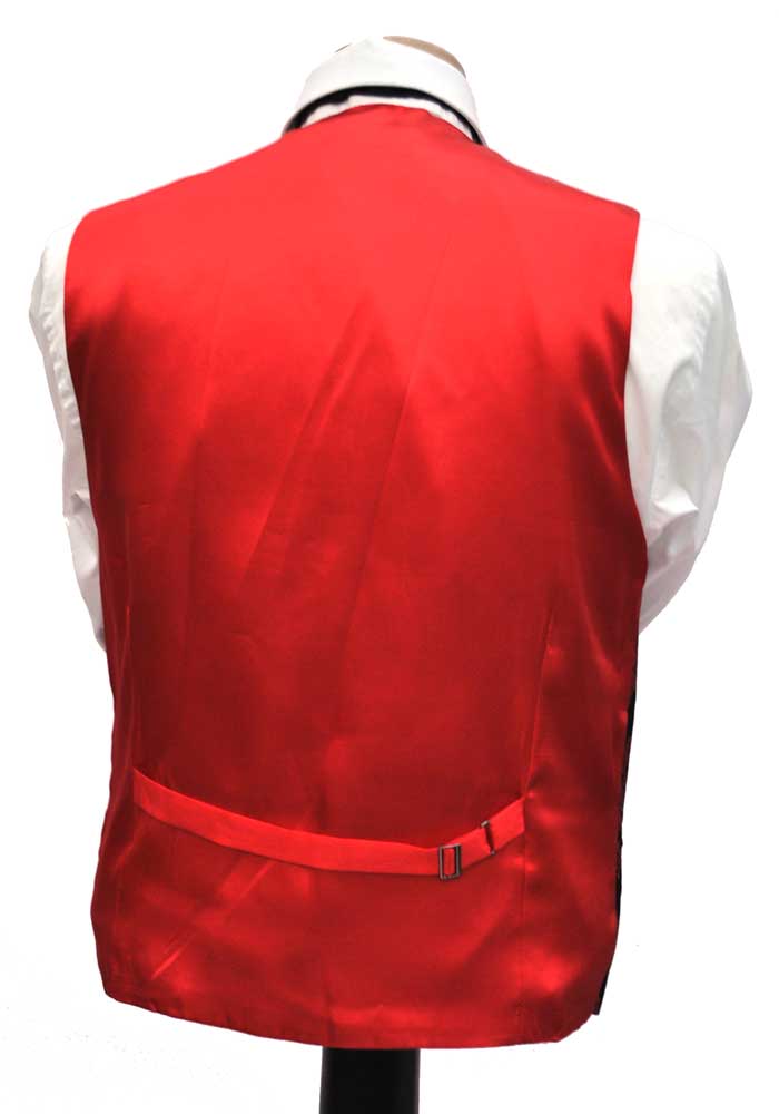 Decorative Red and Black Alexander Dobel Waistcoat