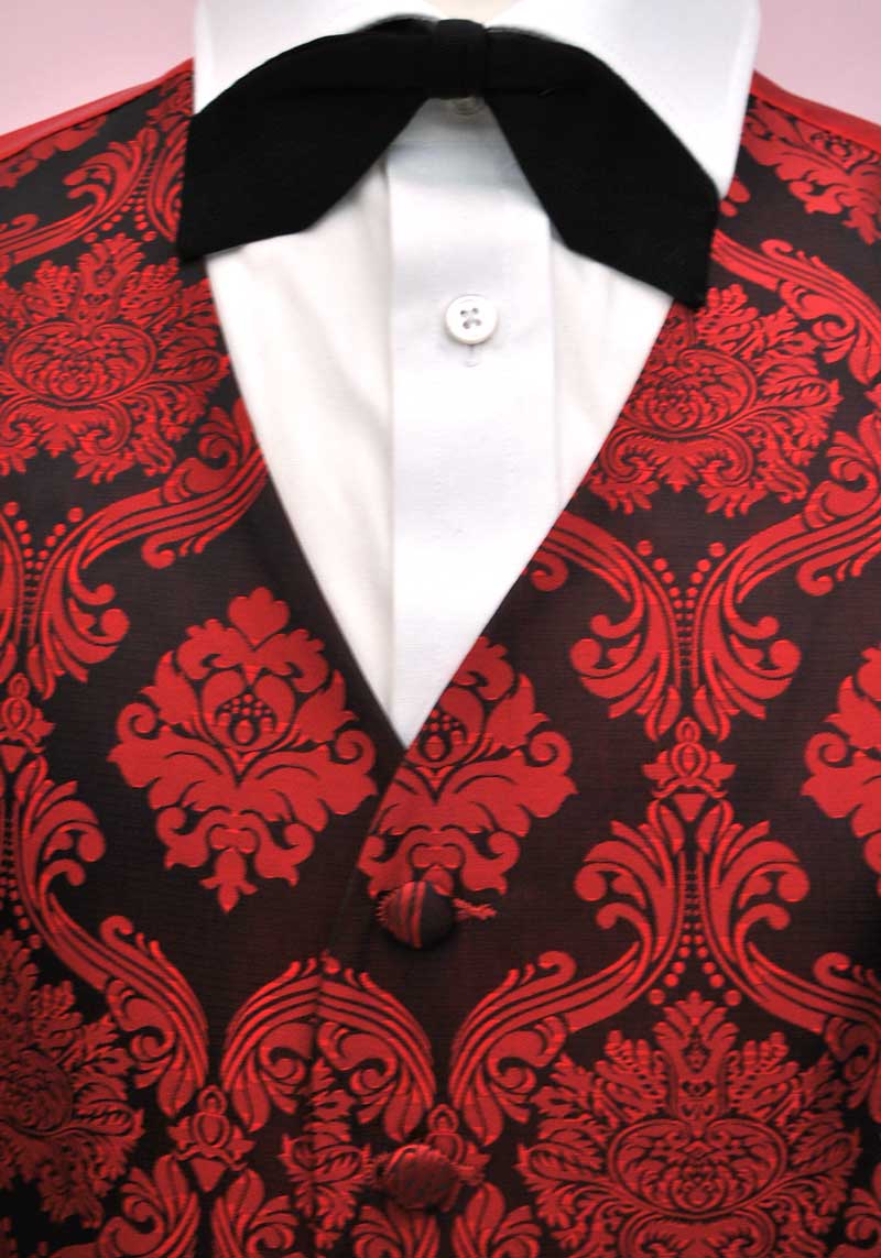 Decorative Red and Black Alexander Dobel Waistcoat