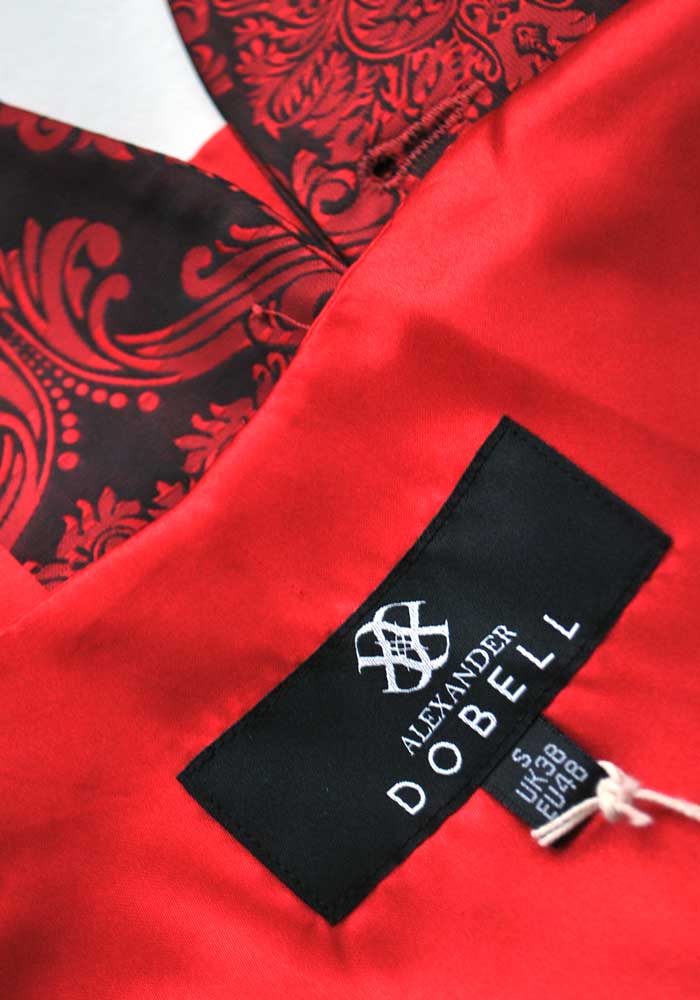 Decorative Red and Black Alexander Dobel Waistcoat