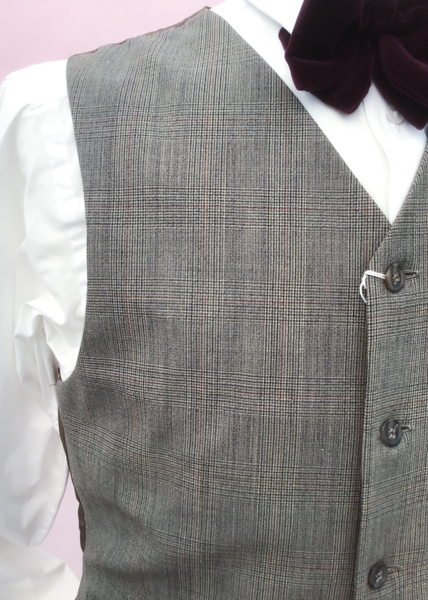 1970s Prince of Wales Check Waistcoat by Principles 38”