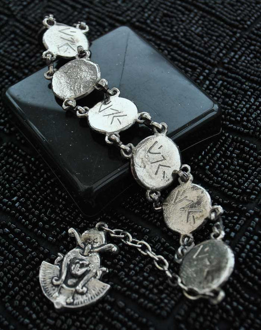 Vintage Egyptian Revival Coin Bracelet