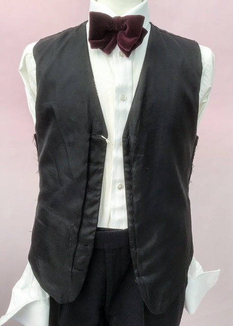 Vintage Striped Blue Black Damask Burton Waistcoat