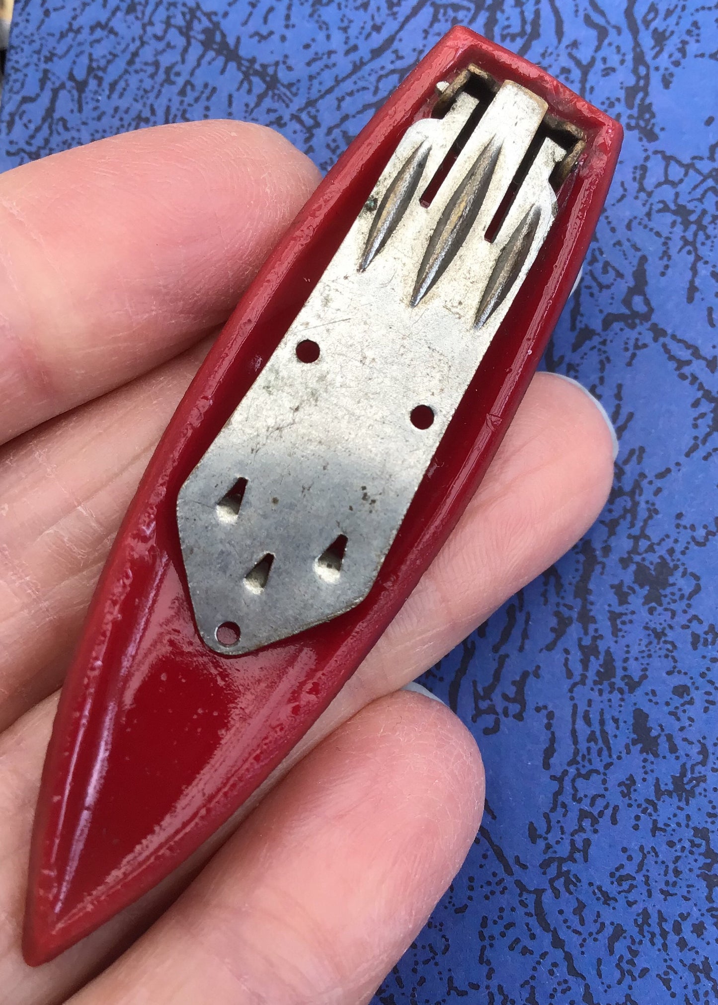 Deco Vintage Red Glass Dress Clip by A.R.
