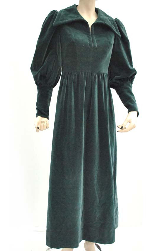Vintage 70s Teal Velvet Edwardian Style Maxi Dress • Balloon Sleeves – Top Notch Vintage Vintage 70s Teal Velvet Edwardian Style Maxi Dress • Balloon Sleeves – Top Notch Vintage