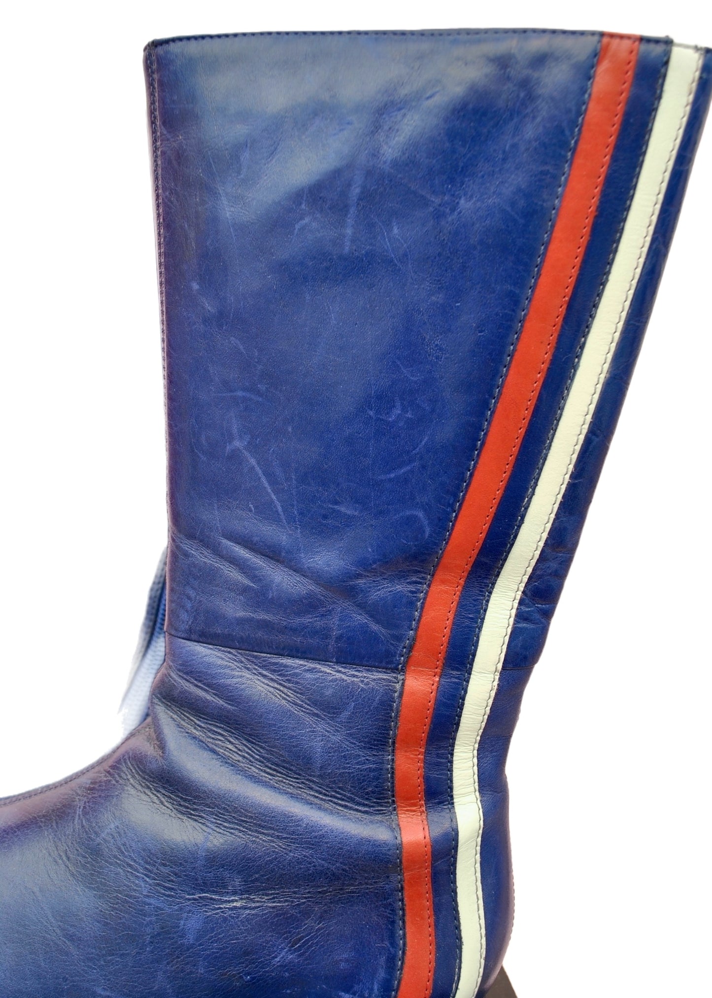 Vintage Retro Blue Flat Pointy Mod Boots • Size 37 • Bertie