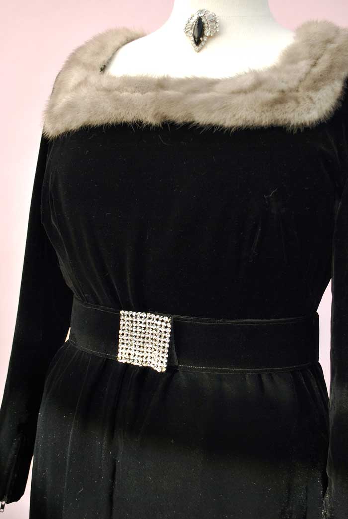 black silk velvet evening dress VOLUP