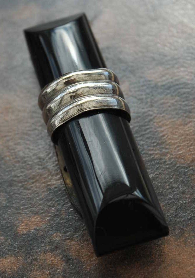 jakob bengel black galalith dress clip