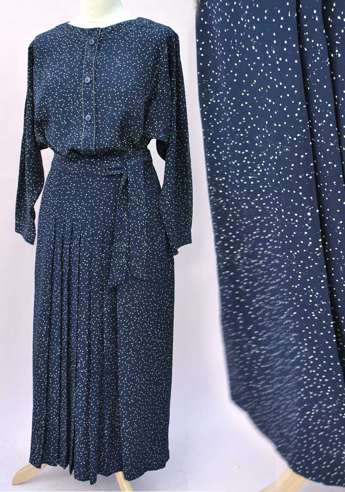80s Color Block Batwing Dress Top Skirt Vintage Pattern